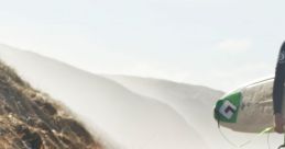 Surfer approaching a polluted beach filled with debris, highlighting environmental issues for the Pacific Life advert campaign.