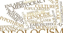 Word cloud highlighting concepts such as neologism, phrases, linguistic branding, and cultural terminology.