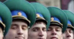 Russian soldiers in ceremonial uniforms stand proudly, reflecting the spirit of the Russia National Anthem.