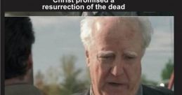 Meme humor featuring a character discussing resurrection, with a comedic twist related to expectations and Deez nuts F jokes.