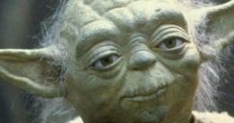 Yoda, the wise Jedi Master, holding a cane, with expressive eyes and distinct green skin, embodying wisdom and intelligence.