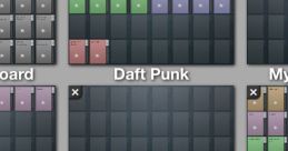 Varied audio soundboard layout showcasing Daft Punk and personal soundboard sections for podcasting and sound effects.