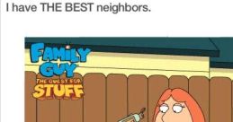 Glenn Quagmire shares his thoughts on neighbors while lounging by the pool with friends in this amusing Family Guy scene.