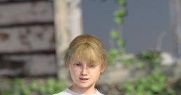 Young boy with a confident stance, wearing a flame-patterned shirt, set against a rustic background with greenery.