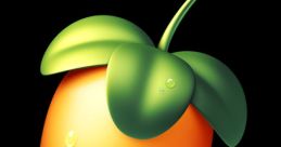 FL Studio logo featuring a vibrant orange fruit with green leaves, symbolizing music production and creativity.