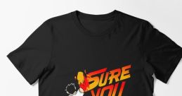 Black t-shirt featuring "Sure You Can" graphic with a dynamic martial artist in action, showcasing confidence and energy.