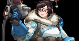 Mei stands confidently with her ice blaster, showcasing her iconic winter outfit and playful spirit in Overwatch.