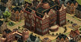 Colonial Age urban architecture with detailed buildings and greenery, showcasing strategic city planning in Age of Empires.