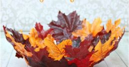 DIY leaf bowl tutorial featuring vibrant autumn leaves, perfect for seasonal decor and crafting inspiration.