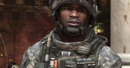 Sergeant Avery Johnson in military gear, holding a weapon, captures the essence of Halo's iconic character.