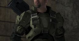 Sergeant Pete Stacker stands in tactical armor, showcasing his leadership in the Halo universe with a confident stance.