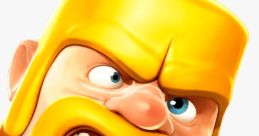 Angry Barbarian character from Clash of Clans, showcasing passionate expression and iconic yellow hair and beard.