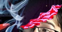 Markiplier shocked expression with colorful effects and smoke, showcasing his playful and humorous gaming persona.