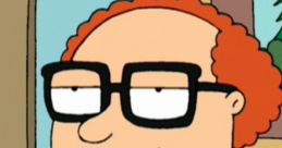 Mort Goldman, the quirky character from "Family Guy," sporting glasses and a suit, with a mischievous smile.