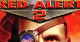 Red Alert 2 game cover featuring a fierce soldier with an eyepatch and Soviet military aesthetics, showcasing strategic warfare.