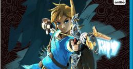 Cover art for "The Legend of Zelda: Breath of the Wild" featuring Link wielding a bow and arrow on Wii U.