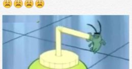 Plankton eagerly seeking that perfect "succ" from a whimsical green funnel, capturing meme-inspired humor.