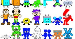 Colorful characters in a playful design showcasing various animated styles inspired by Klasky Csupo's creative artistry.