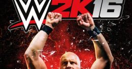 WWE 2K16 cover featuring a wrestling superstar with arms raised, showcasing intensity and excitement in sports gaming.