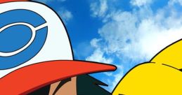 Ash and Pikachu share a joyful moment against a bright sky, showcasing their iconic friendship in the Pokémon series.