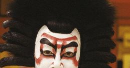 Kabuki performer in traditional attire, showcasing elaborate makeup and dramatic hairstyle, embodying rich cultural heritage.