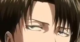 Levi Ackerman with a serious expression, showcasing his iconic haircut and distinctive military uniform.