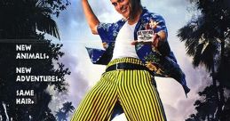 Jim Carrey in "Ace Ventura: When Nature Calls," showcasing new adventures, colorful attire, and vibrant jungle scenery.