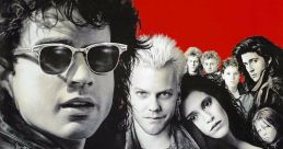 Iconic poster of "The Lost Boys," showcasing vampire teens with taglines about immortality and nightlife.