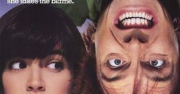 Drop Dead Fred movie poster featuring a playful scene with Fred upside down and Lizzie looking puzzled, promoting chaos and humor.