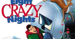 Adam Sandler's *Eight Crazy Nights* featuring festive chaos, humor, and iconic animated characters in a wintery scene.