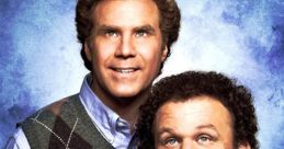 Step Brothers movie poster featuring Will Ferrell and John C. Reilly in colorful sweaters, showcasing their comedic bond.