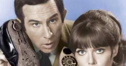 Max and 99 from "Get Smart" hold shoes with hidden gadgets, showcasing their comedic spy adventures and unique charm.