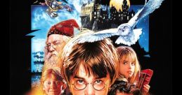 Harry Potter and the Sorcerer's Stone movie poster featuring iconic characters and enchanting Hogwarts setting.