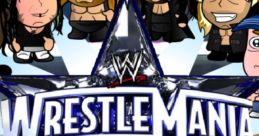 WrestleMania 25th Anniversary artwork featuring iconic wrestling characters in a vibrant and nostalgic design.