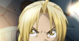 Edward Elric with his signature blonde hair and determined expression, showcasing his alchemist strengths and resolve.