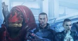 Mass Effect 3: Citadel features iconic characters in an intense sci-fi setting, showcasing the game's thrilling atmosphere.