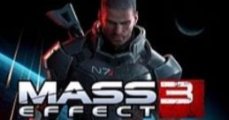 Commander Shepard in N7 armor, wielding a weapon in a cosmic backdrop, representing the epic adventure of Mass Effect 3.