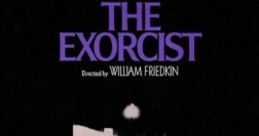 Promotional poster for 'The Exorcist' featuring iconic silhouette and tagline about a girl's haunting and the exorcist's mission.