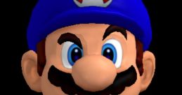 SMG4 character in blue attire with iconic mustache and cap, representing a classic video game hero persona.