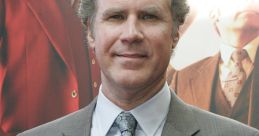 Will Ferrell smiles confidently in a stylish suit, showcasing his signature charm at a movie premiere event.