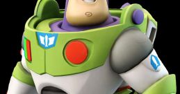 Buzz Lightyear in a heroic pose, showcasing his iconic space suit and confident expression from the beloved Toy Story franchise.