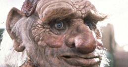 Hoggle, the whimsical character from "Labyrinth," with intricate details and charming expression in a fantastical setting.