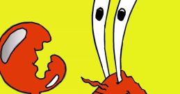 Mr. Krabs, the money-loving crab from SpongeBob SquarePants, showing off his signature grin against a bright yellow background.