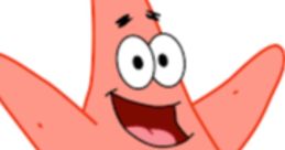 Cheerful Patrick Star from SpongeBob SquarePants, wearing green shorts, excitedly waving with a big smile.