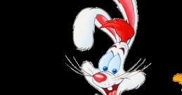 Roger Rabbit, a playful animated character in red overalls and a polka dot bow tie, exudes charm and mischief.