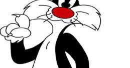 Sylvester the Cat, iconic cartoon character, stands with a cheeky expression and raised paw, showcasing his playful personality.