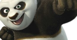 Kung Fu Panda striking a dynamic pose, showcasing his martial arts skills with enthusiasm and determination.