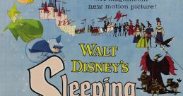 Walt Disney's "Sleeping Beauty" poster featuring Princess Aurora and Maleficent in Technicolor, celebrating the classic film.