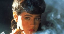 Replicant character in smoky ambiance, reflecting the dystopian atmosphere of Blade Runner (1982), capturing neo-noir essence.