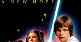 Iconic poster of Star Wars: Episode IV - A New Hope featuring key characters, lightsabers, and space battles.